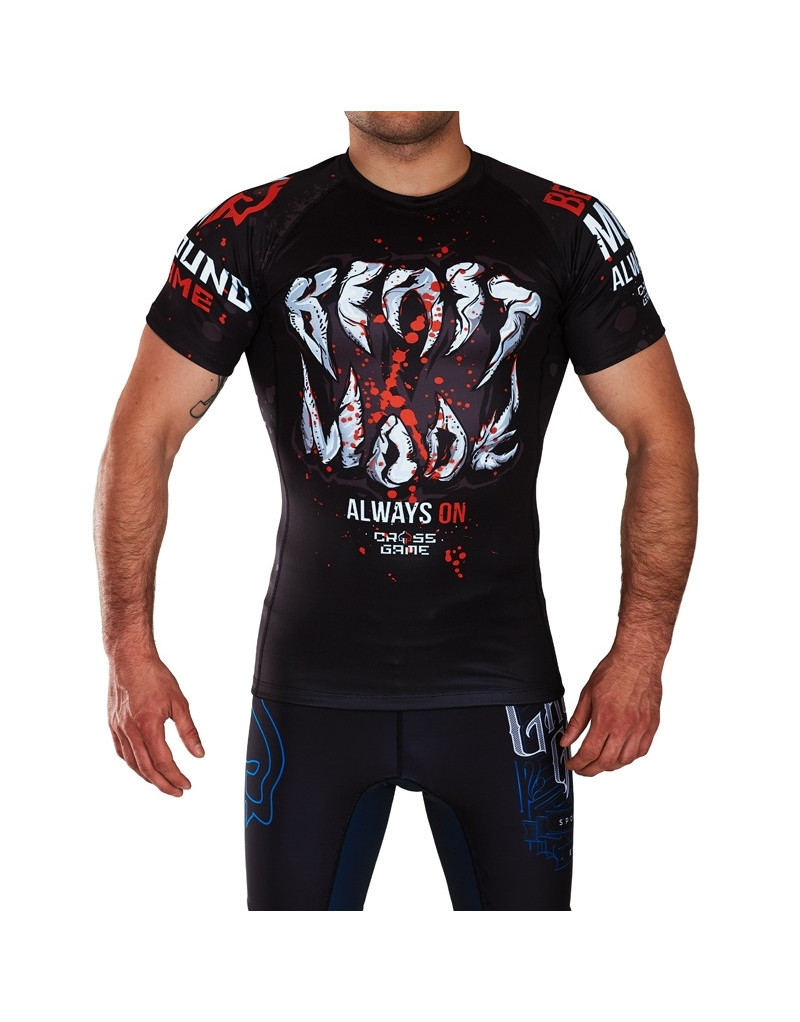 Ground Game Beast Mode Black Short-Sleeved Rashguard | Il Coliseum