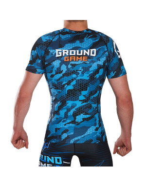 Ground Game War Machine Blue Short-Sleeved Rashguard | Il Coliseum