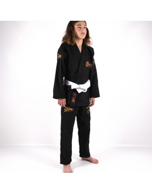 Kimono BJJ Infantil BOA Jogo No Chão Negro | Ligero y Resistente