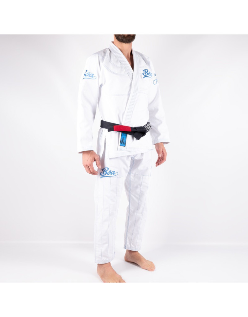 Kimono de BJJ BOA Jogo No Chão Blanco | Gi IBJJF Pearl Weave 450g