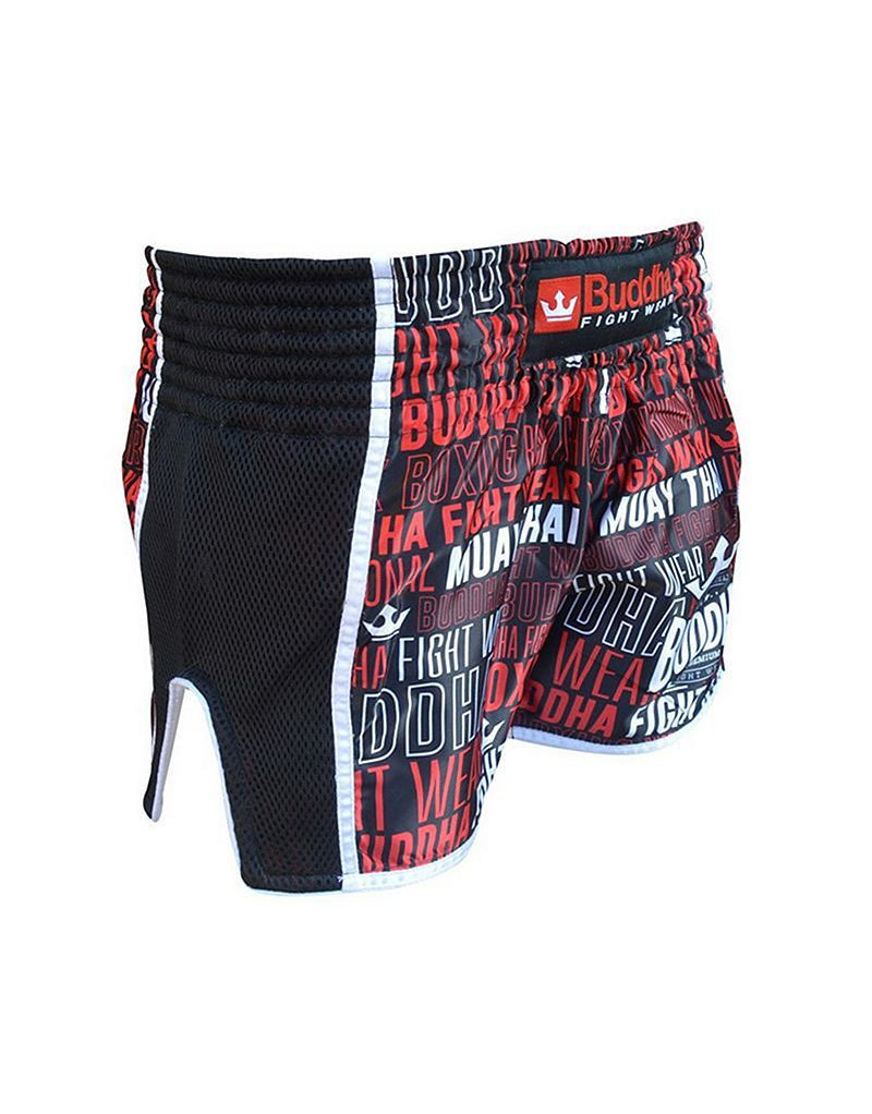 Short Muay Thai Buddha Retro Premium Black | Identidad Buddha y Rendimiento Profesional