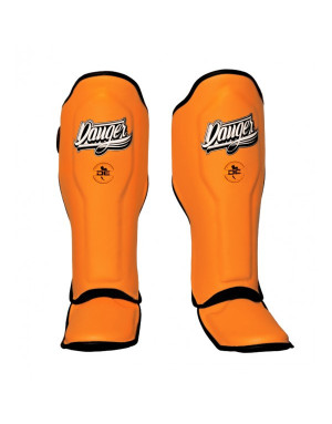 Danger Super Max Neon Orange Shin Guards | Muay Thai and Kickboxing