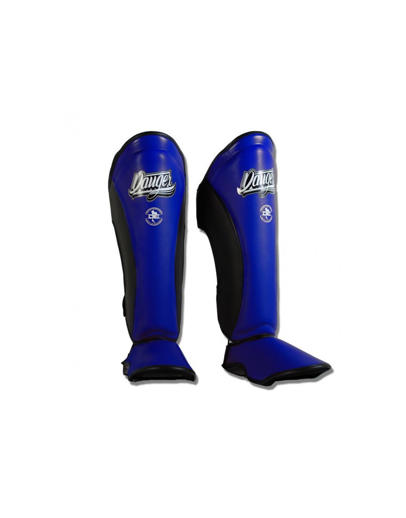 Espinilleras Danger Evolution Azul Negro | Muay Thai y Kick Boxing