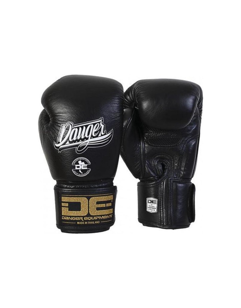 Danger Super Max Black Leather Boxing Gloves | Boxing and Muay Thai
