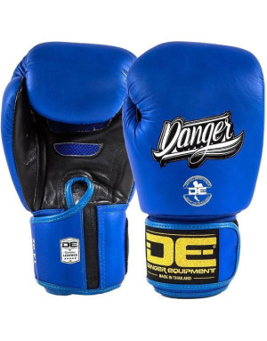 Danger Super Max Blue and Black Leather Boxing Gloves | Boxing and Muay Thai