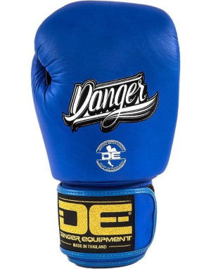 Guantes de Boxeo de Piel Danger Super Max Azul Negro | Boxeo y Muay Thai