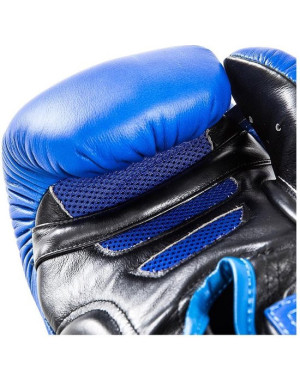 Danger Super Max Blue and Black Leather Boxing Gloves | Boxing and Muay Thai
