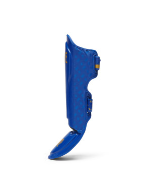 Espinilleras Leone 1947 DNA GEL Azules | Protección Profesional Muay Thai y MMA