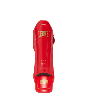 Espinilleras Leone 1947 DNA GEL Rojas | Protección Muay Thai y MMA