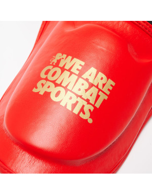 Espinilleras Leone 1947 DNA GEL Rojas | Protección Muay Thai y MMA