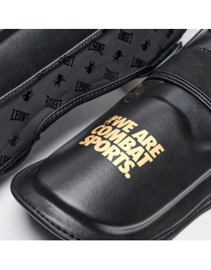 Espinilleras Leone 1947 DNA GEL Negras | Protección Profesional Muay Thai