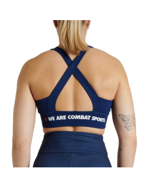 Leone 1947 Sports Top with WACS Logo in Navy Blue | Women's Sports Bra