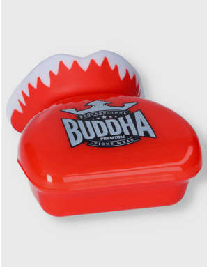 Red Buddha Vampire mouthguard. Proper fit, with double layer of gel and includes a case.