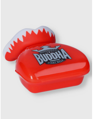 Red Buddha Vampire mouthguard. Proper fit, with double layer of gel and includes a case.