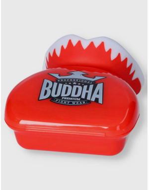 Red Buddha Vampire mouthguard. Proper fit, with double layer of gel and includes a case.