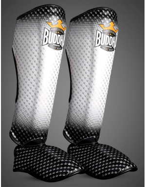 White Buddha Titanium Shin Guards | Muay Thai and Kickboxing