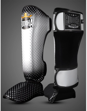 White Buddha Titanium Shin Guards | Muay Thai and Kickboxing