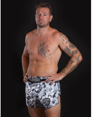 Short Muay Thai Buddha Colors Trike Noir Blossom | Diseño Floral