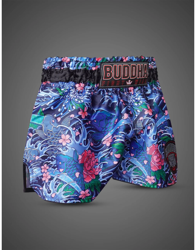 Buddha Koi ColorStrike Muay Thai Shorts | Japanese Floral Design