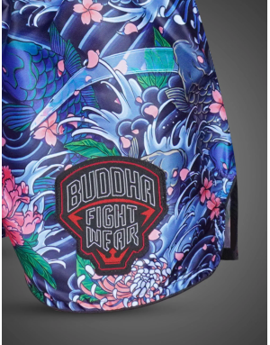 Buddha Koi ColorStrike Muay Thai Shorts | Japanese Floral Design