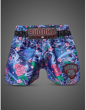 Buddha Koi ColorStrike Muay Thai Shorts | Japanese Floral Design