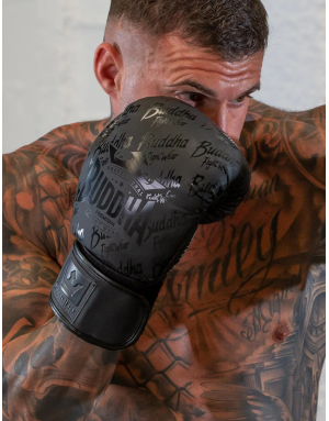 Buddha Top Premium Black Matte Boxing Gloves. Elegant design and great protection, GS-3 foam. Ideal for your training sessions.