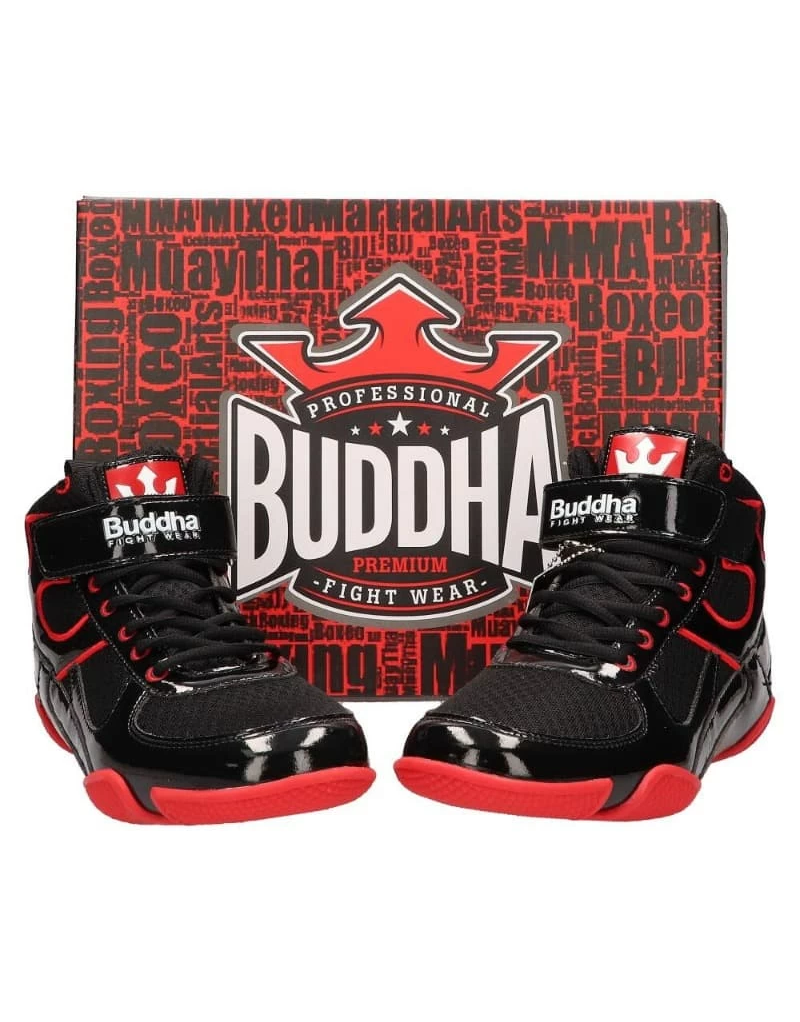 Buddha One Black and Red Boxing Boots | Boxing Shoes