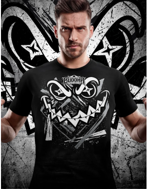 Black Creepy Buddha Cotton T-shirt | Martial Arts T-shirt