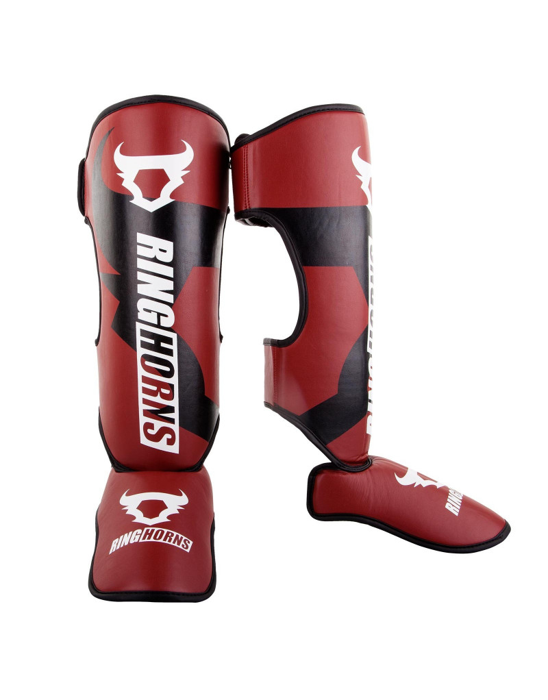 Espinilleras Ringhorns Charger Burdeos | Protección Muay Thai MMA