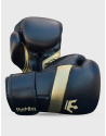 Guantes de Boxeo Epic Negros de piel. Diseño ergonómico, acolchado GS-4 y doble velcro, para una protección máxima.