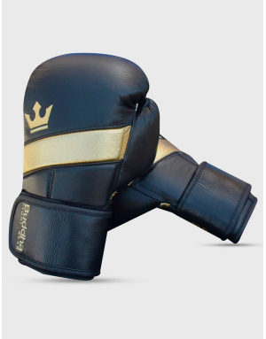 Guantes de Boxeo Epic Negros de piel. Diseño ergonómico, acolchado GS-4 y doble velcro, para una protección máxima.