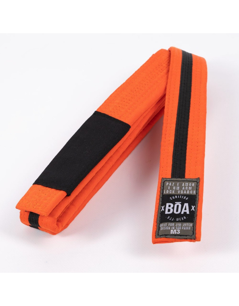 Cinturón BJJ Infantil Boa Naranja Negro