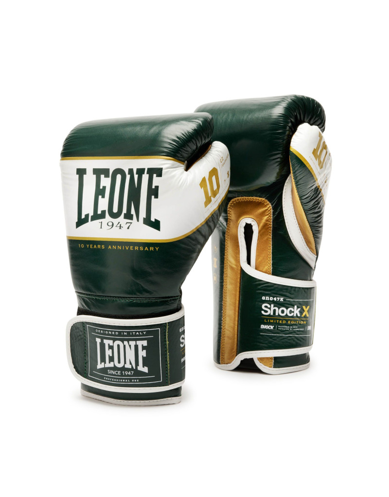 Leone 1947 Shock X Green Limited Edition Boxing Gloves | Premium Leather and Maximum Protection.