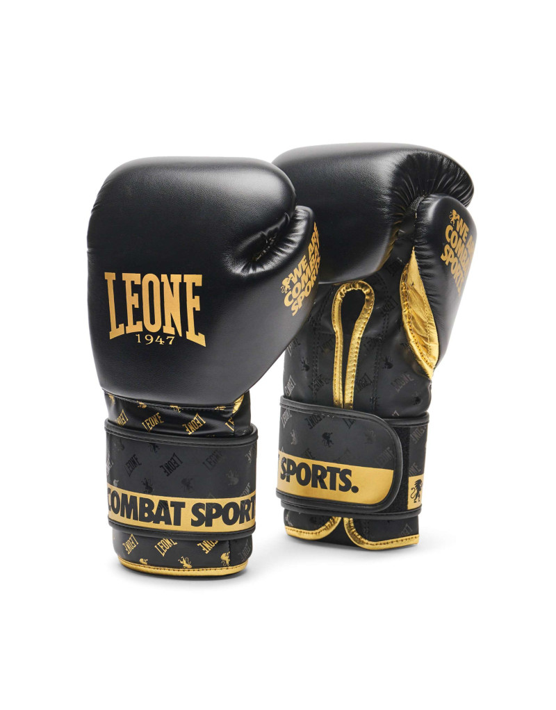 Guantes de Boxeo Leone 1947 DNA Negro | Piel Natural, Tecnología No Shock y Diseño Premium