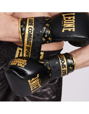 Guantes de Boxeo Leone 1947 DNA Negro | Piel Natural, Tecnología No Shock y Diseño Premium