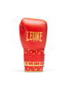 Leone 1947 DNA Red and Gold Boxing Gloves | Genuine Leather, NO SHOCK Technology and Professional Fit for Boxing and Kickboxing.