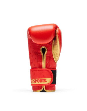 Leone 1947 DNA Red and Gold Boxing Gloves | Genuine Leather, NO SHOCK Technology and Professional Fit for Boxing and Kickboxing.