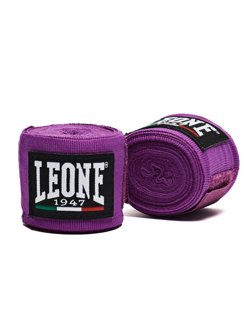 Vendas de Boxeo Leone 1947 3,5 m Moradas | Algodón Semielástico para Protección de Manos y Muñecas en Boxeo y Deportes de lucha.