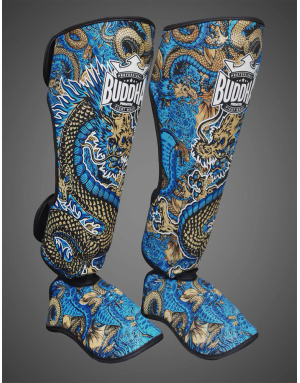 Buddha Dragon Blue Shin Guards | Muay Thai, Kickboxing and MMA.