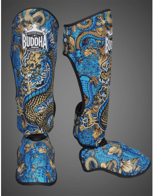 Buddha Dragon Blue Shin Guards | Muay Thai, Kickboxing and MMA.