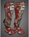 Espinilleras Buddha Dragon Rojas | Muay Thai, Kick Boxing y MMA