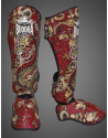 Espinilleras Buddha Dragon Rojas | Muay Thai, Kick Boxing y MMA