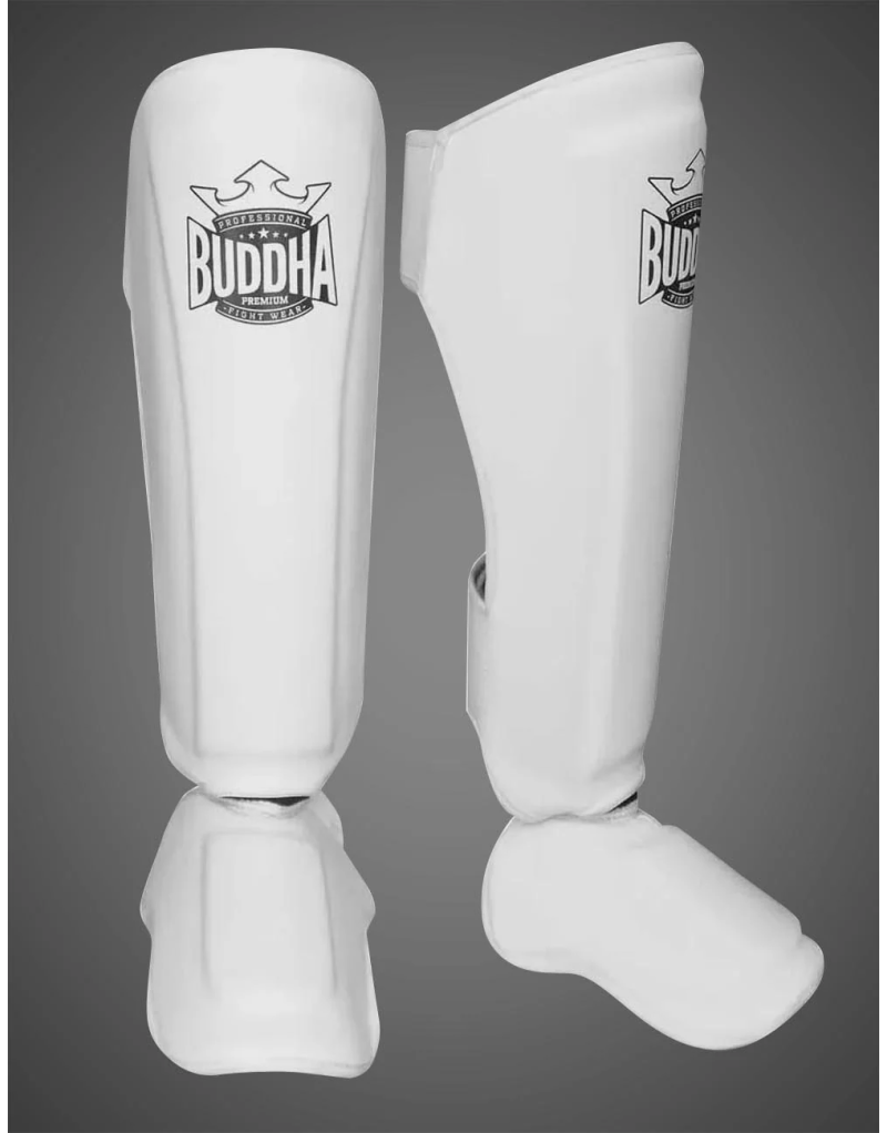Espinilleras Buddha Epic Blancas para MMA y Muay Thai - Protege y Entrena con Estilo