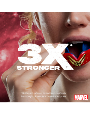 Protector Bucal Safejawz Marvel Capitana Marvel – Máxima Protección y Ajuste Profesional para Deportes de Contacto