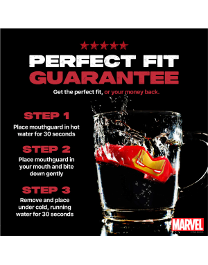 Protector Bucal Safejawz Marvel Iron Man – Tecnología Avanzada, Doble Capa y Ajuste Fluid Fit™ de Alto Rendimiento