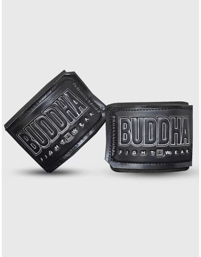 Black Buddha Boxing Bandages, 2.5 m, Semi-Elastic | Il Coliseum